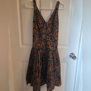 100% Cotton Y2K Smart Set Pleated Bottom Muted Hues Floral Sleeveless Dress